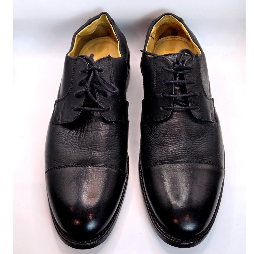 Belvedere Duke Cap Toe Oxfords Black Leather Lace Up Dress Shoes Men‎ 9.5 D